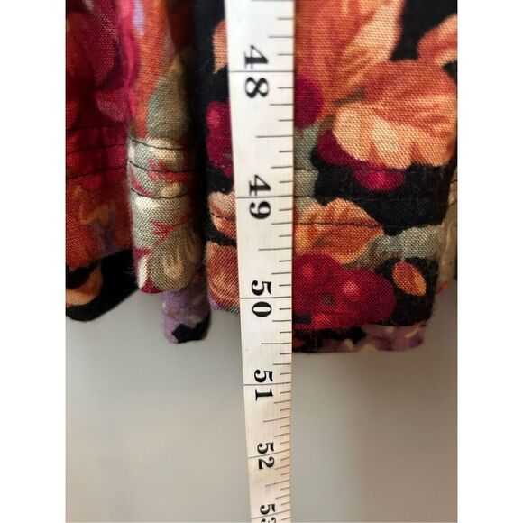 Vintage 80's Dennis Goldsmith Floral Smocked Waist Midi Dress sz 14 Grandmacore, - Picture 11 of 11